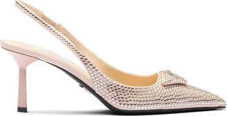 Crystal-Embellished 75mm Slingback Pumps