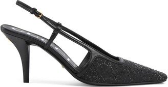 GG-motif moiré slingback pumps