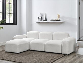 IGEMAN L-Shape Modular Sectional Sofa with Ottoman, 94.5'' Reversible Sofa DIY Combination for Living Room, Office, Apartment