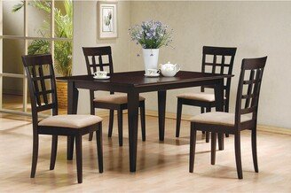 CDecor Henin Cappuccino and Beige 7-piece Dining Set with Lattice Back Chairs