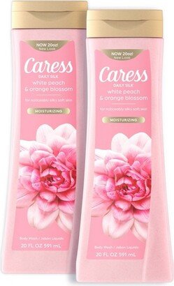 Caress Daily Silk Body Wash - Orange Blossom/Peach Scent - 20 fl oz/2pk