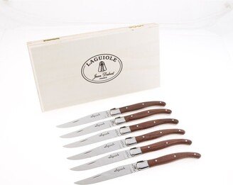 Laguiole Set Of 6 Bubinga Wood Handle Steak Knives