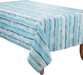 Saro Lifestyle Watercolor Print Tablecloth, , Blue