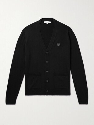 Logo-Appliquéd Wool Cardigan-AA