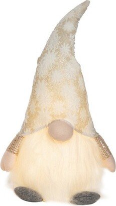 Polyester 20.47 in. White Christmas Light Up Winter Wonderland Gnome Sitter