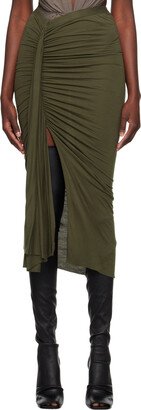 Khaki Fog Midi Skirt