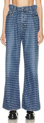 Logo Wide Leg Jean in Blue