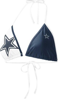 Women's G-iii 4Her by Carl Banks Navy, White Dallas Cowboys Play Action Bikini Top - Navy, White