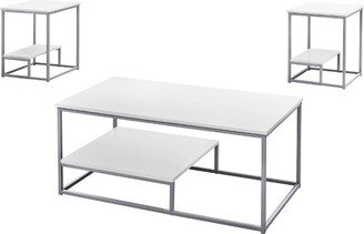 Set of 3 Accent Tables with Multi Layer Shelf - EveryRoom