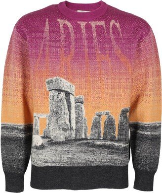 Henge Illustration-Style Intarsia Knit Jumper