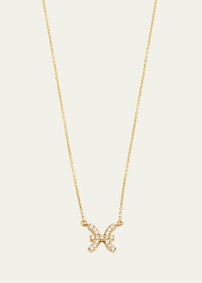 ENGELBERT 18K Yellow Gold Petit Sign Pisces Necklace with Diamonds