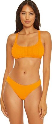 Santorini Ophelia Shirred Scoop Bralette (Orange Burst) Women's Swimwear