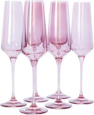 Estelle Colored Glass Champagne Flute 6-Piece Set