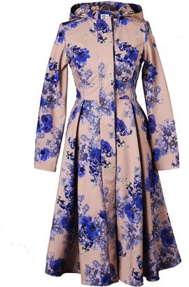 Rainsisters Waterproof Long Hooded Trench Coat: Cornflower Blue