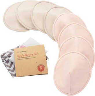 KeaBabies Maternity 8pk Organic Nursing Pads, Washable Breast Pads + Wash Bag, Reusable Nipple Pads