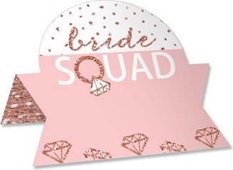 Big Dot of Happiness Bride Squad - Rose Gold Bridal Shower or Bachelorette Party Tent Buffet Card - Table Setting Name Place Cards - Set of 24