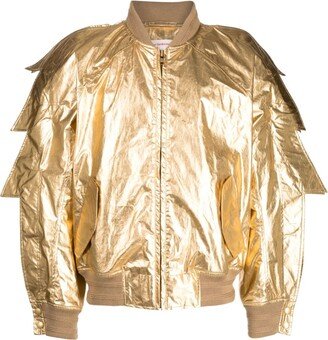 Metallic-Effect Bomber Jacket