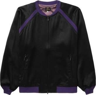 Satin Zip-Up Bomber Jacket