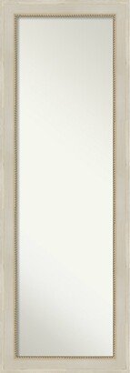 Non-Beveled Wood Full Length On The Door Mirror - Parthenon Frame - Parthenon Cream - Outer Size: 18 x 52 in