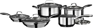 Stainless Steel Non-Stick 10-Piece Cookware Set with Stainless Steel Handles