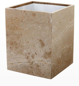 Marble Crafter Myrtus Polished Marble Square Waste Bin with Liner