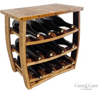 Wine Barrel Furniture Table Top Rack 12 Bottle Rustic Home Decor Free Shipping