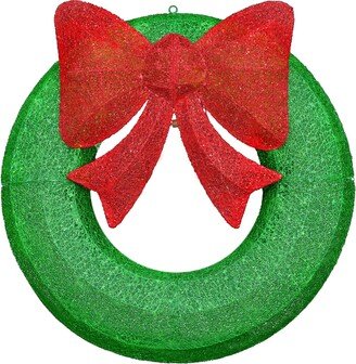 Lamerge 35.4in Green Pre-Lit Christmas Wreath Decoration