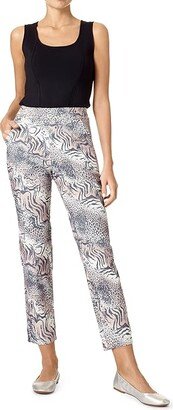 Mixed Animal Chino Skimmer w/ Side Slits (Beige Multi) Women's Casual Pants