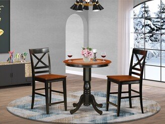 East West Furniture LLC East West Furniture Dining Set With Kitchen Table and Wooden Dining Room Chairs-AA