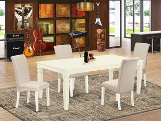 7 Pc Dining set with a Kitchen Table and 6 Wood Seat Kitchen Chairs in Oak Finish-AI