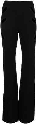 Lock slit high-waist trousers