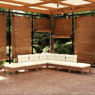 8 Piece Patio Lounge Set with Cushions Pinewood - 25 x 25 x 24.6-AA