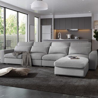 GEROJO L-Shape Modular Sectional Sofa, Convertible Sofa Couch with Reversible Chaise