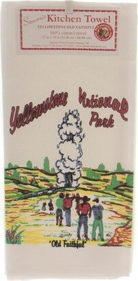 Red And White Kitchen Company Decorative Towel Yellowstone Park Fabric 100% Cotton Old Faithful Ywv01