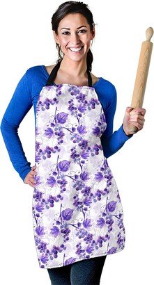 Grape Pattern Apron - Printed Cute Print Custom With Name/Monogram Perfect Gift For Lover