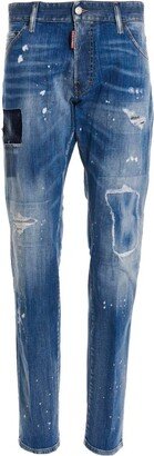 Mid-Rise Distressed Jeans-AA