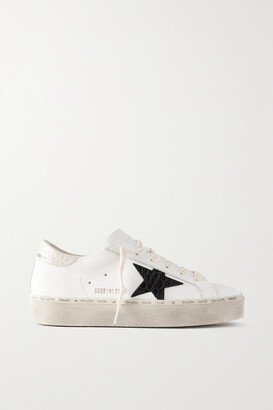 Hi Star Distressed Leather Sneakers - White