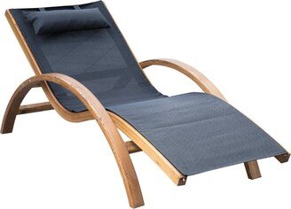 No Outsunny Outdoor Mesh Lounge Chair with Cushion