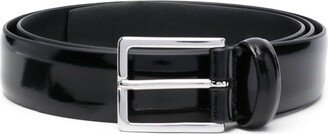 Square-Buckle Patent-Leather Belt