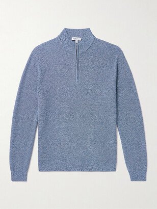 Nevis Pima Cotton and Merino Wool-Blend Quarter-Zip Sweater-AA