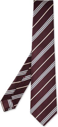 Regimental Tie In Silk With White Stripes