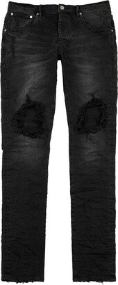 Brand Distressed Slim-leg Jeans-AE