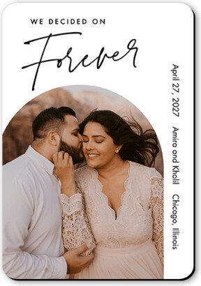 Save The Date Cards: Forever Decided Save The Date, White, Magnet, Matte