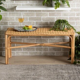 Baxton Studio Cacaban Modern Bohemian Rattan Accent Bench