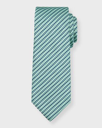 Men's Geometric Jacquard Silk Tie-AB