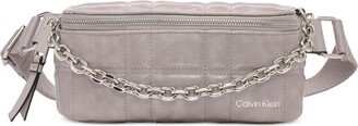 Rain Quilted Adjustable Belt Bag with Chain Detail