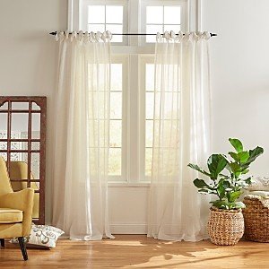 Vienna Tie-Top Sheer Curtain Panel, 52 x 95