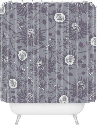 Caroline Okun Protea Shower Curtain Gray