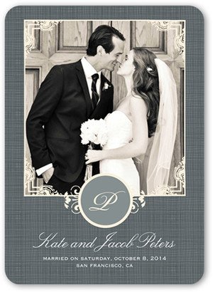 Wedding Announcements: Sealed With Love Wedding Announcement, Grey, Matte, Signature Smooth Cardstock, Rounded