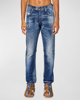 Men's 2019 D-Strukt L.32 Medium-Wash Denim Jeans-AA